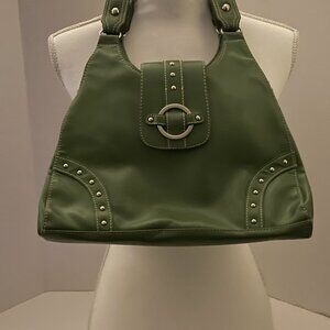 St John's Bay Hobo Bag Green Buckle Accent Shoulder Bag Purse